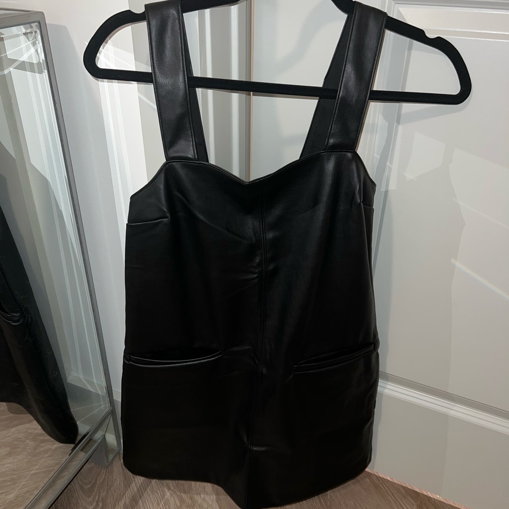 Abercombie & Fitch Vegan Leather Shirt mini dress